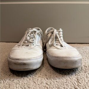 Vans White Canvas Lace-Up Sneakers